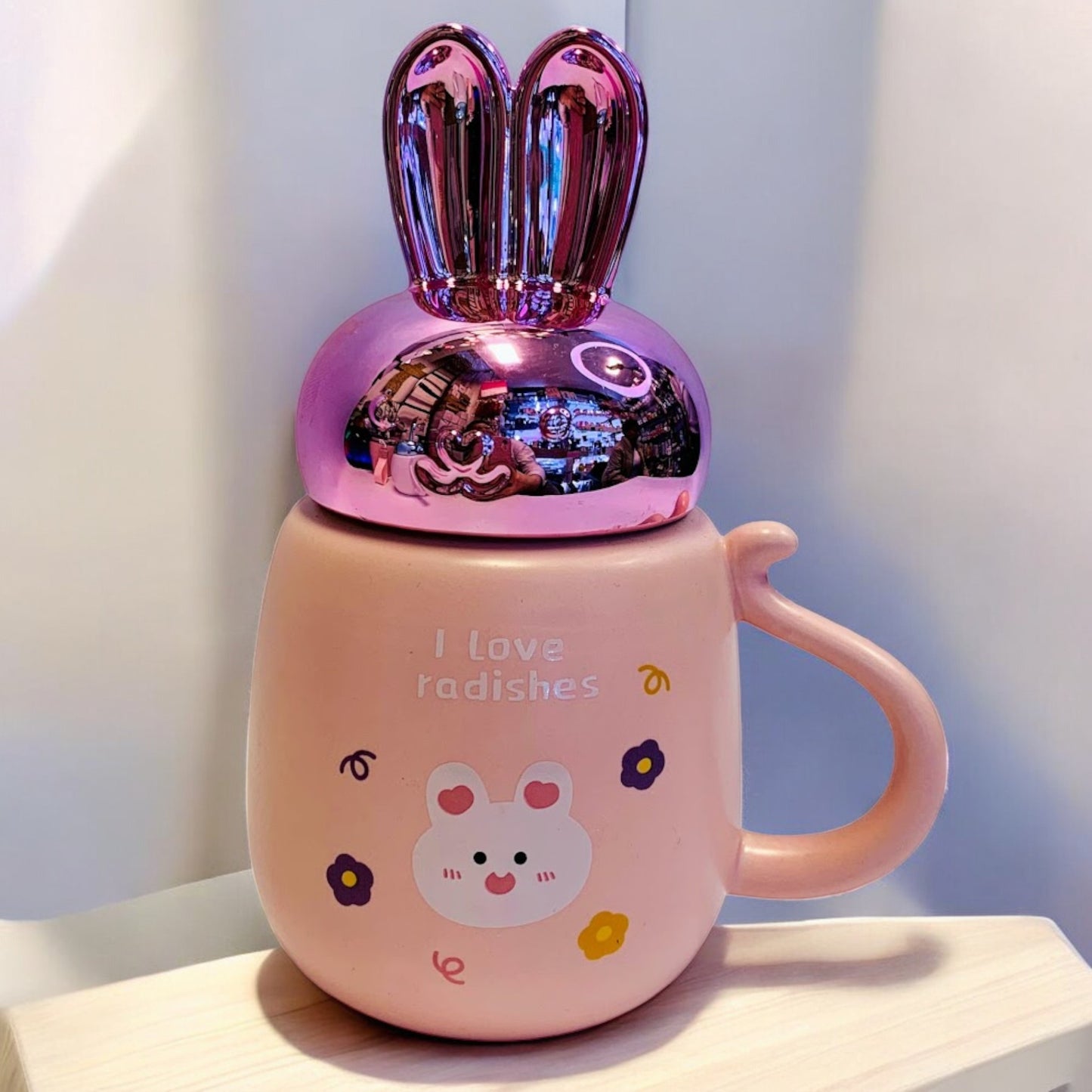 🌸 Pocillo Lovely Bunny con Tapa de Enroscar 🌸