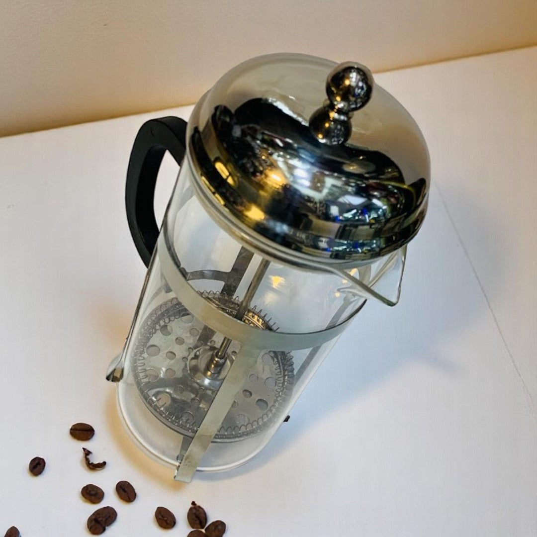 ☕✨ Prensa Francesa 600 ml – Acero Plateado ✨☕