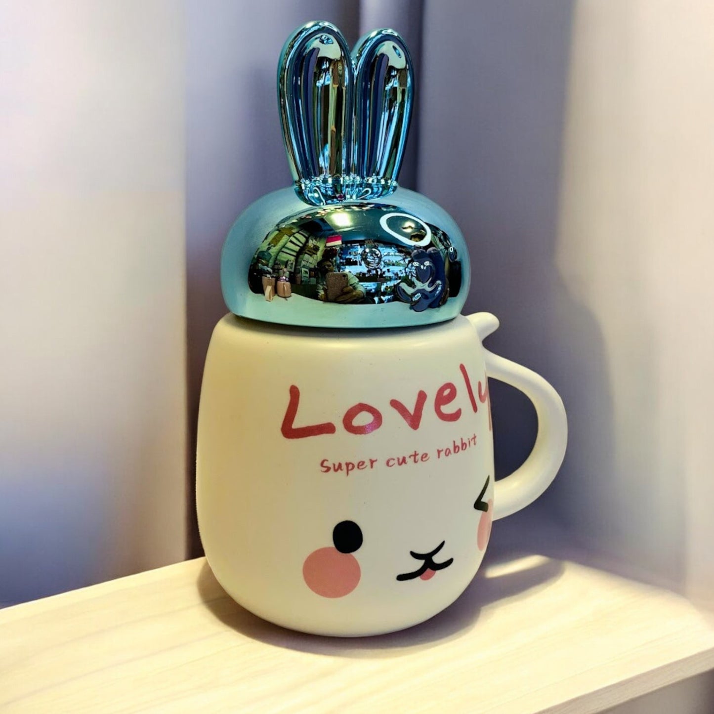🌸 Pocillo Lovely Bunny con Tapa de Enroscar 🌸