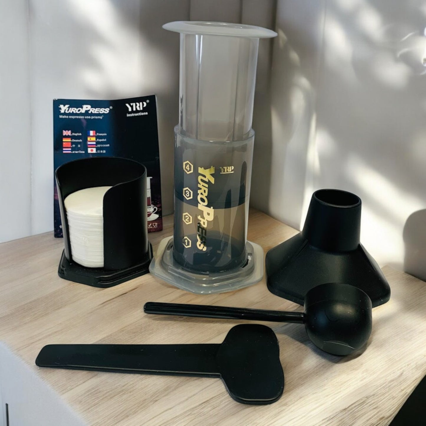 EuroPress Coffee Maker – Kit Completo con 300 Filtros Desechables