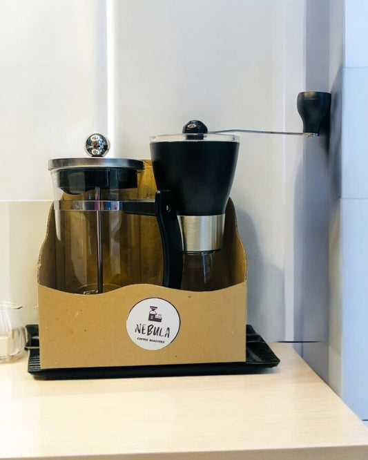 ☕ Combo Nébula Clásico – Prensa Francesa + Molino Manual (350 ml)
