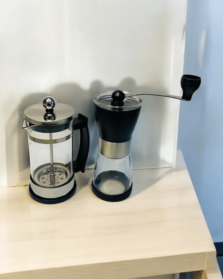 ☕ Combo Nébula Clásico – Prensa Francesa + Molino Manual (350 ml)